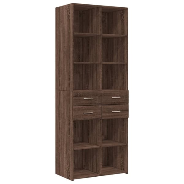 vidaXL Oppbevaringsskap brun eik 70x42,5x225 cm konstruert tre