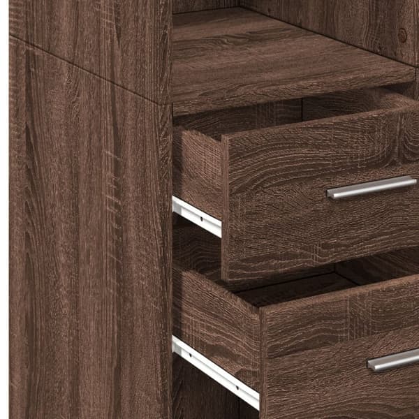 vidaXL Oppbevaringsskap brun eik 70x42,5x225 cm konstruert tre