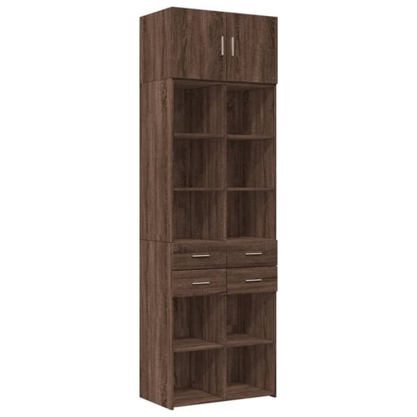 vidaXL Oppbevaringsskap brun eik 70x42,5x225 cm konstruert tre
