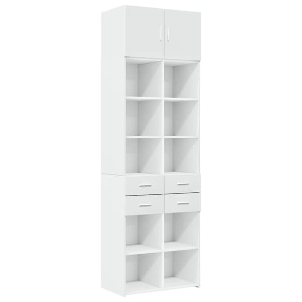 vidaXL Förvaringsskåp vit 70x42,5x225 cm konstruerat trä