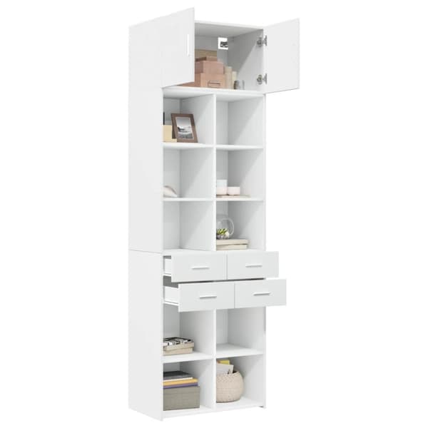 vidaXL Förvaringsskåp vit 70x42,5x225 cm konstruerat trä