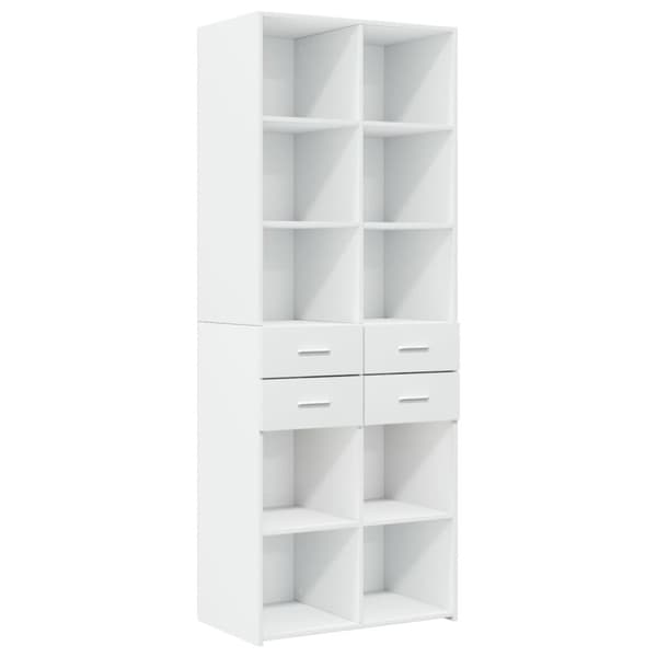 vidaXL Förvaringsskåp vit 70x42,5x225 cm konstruerat trä