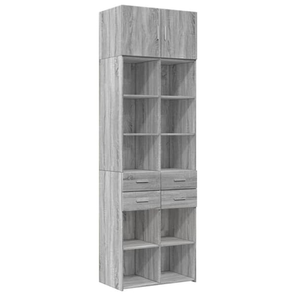 vidaXL Oppbevaringsskap grå sonoma 70x42,5x225 cm konstruert tre