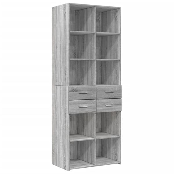 vidaXL Oppbevaringsskap grå sonoma 70x42,5x225 cm konstruert tre