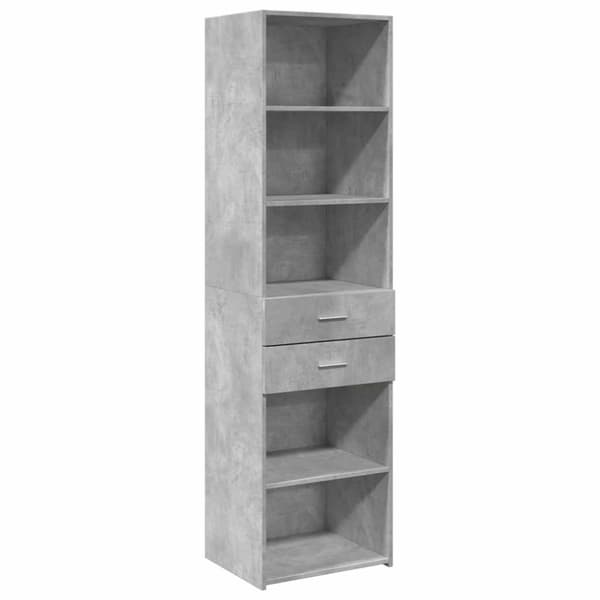 vidaXL Säilytyskaappi kapea betoninharmaa 50x42,5x225 cm tekninen puu