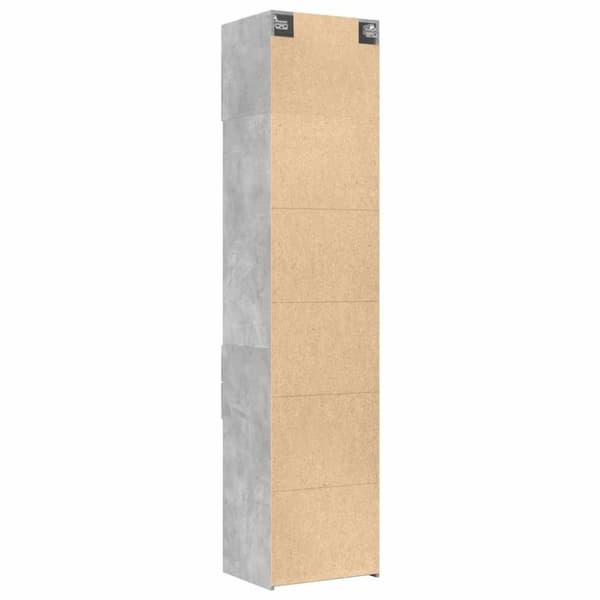 vidaXL Säilytyskaappi kapea betoninharmaa 50x42,5x225 cm tekninen puu