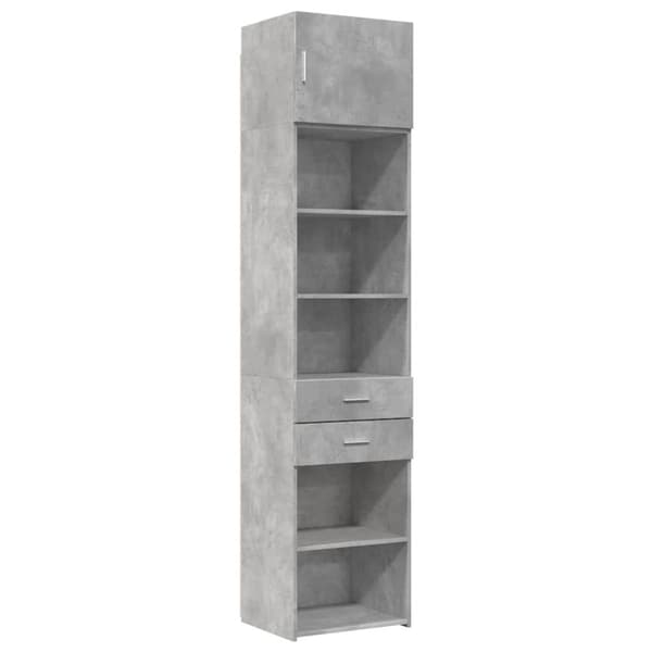 vidaXL Säilytyskaappi kapea betoninharmaa 50x42,5x225 cm tekninen puu