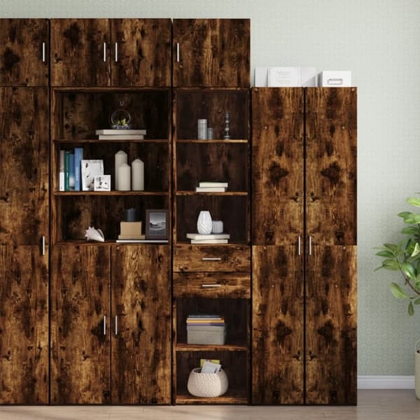 vidaXL skab 45x42,5x225 cm smalt konstrueret træ røget egetræsfarve