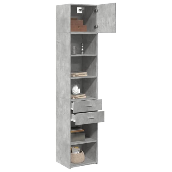 vidaXL skab 45x42,5x225 cm smalt konstrueret træ betongrå