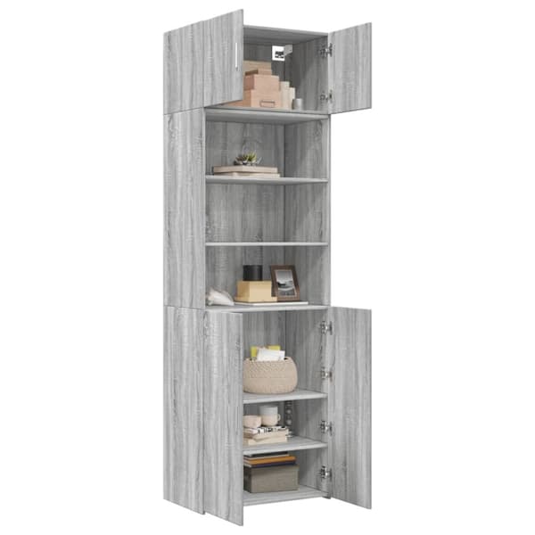 vidaXL skab 70x42,5x225 cm konstrueret træ grå sonoma-eg