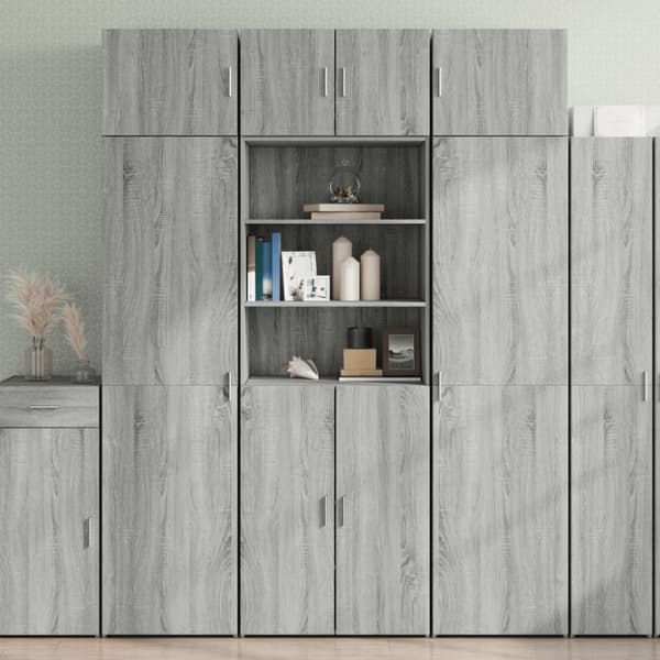 vidaXL skab 70x42,5x225 cm konstrueret træ grå sonoma-eg