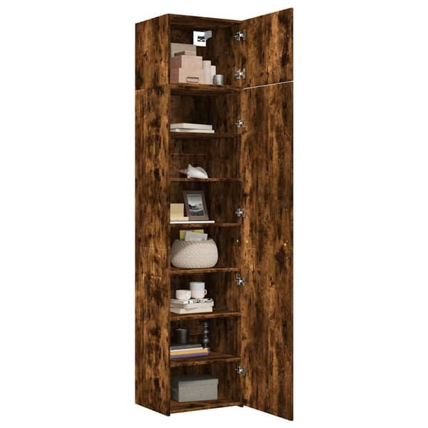 vidaXL skab 50x42,5x225 cm smalt konstrueret træ røget egetræsfarve