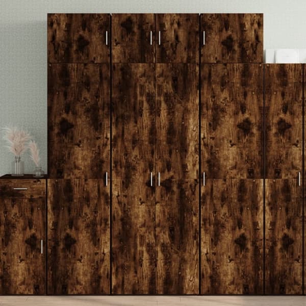 vidaXL skab 70x42,5x225 cm konstrueret træ røget egetræsfarve