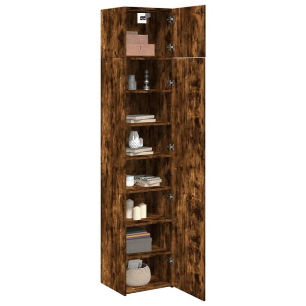 vidaXL skab 45x42,5x225 cm smalt konstrueret træ røget egetræsfarve