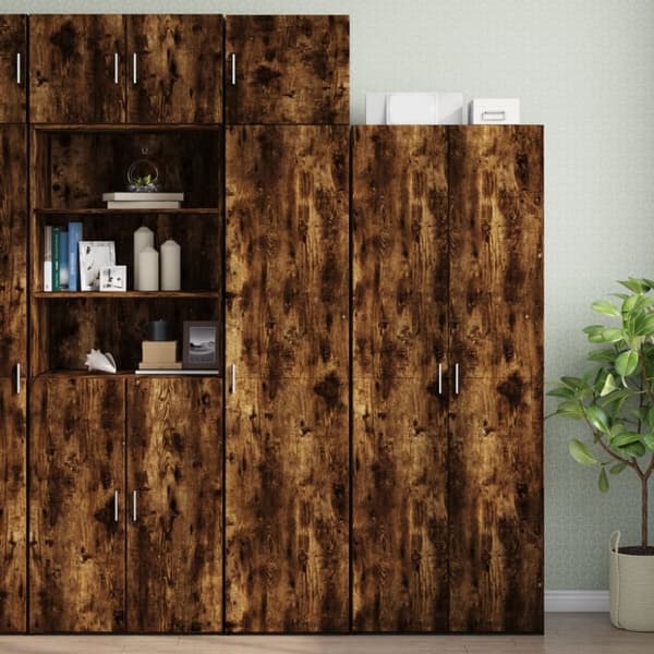 vidaXL skab 45x42,5x225 cm smalt konstrueret træ røget egetræsfarve