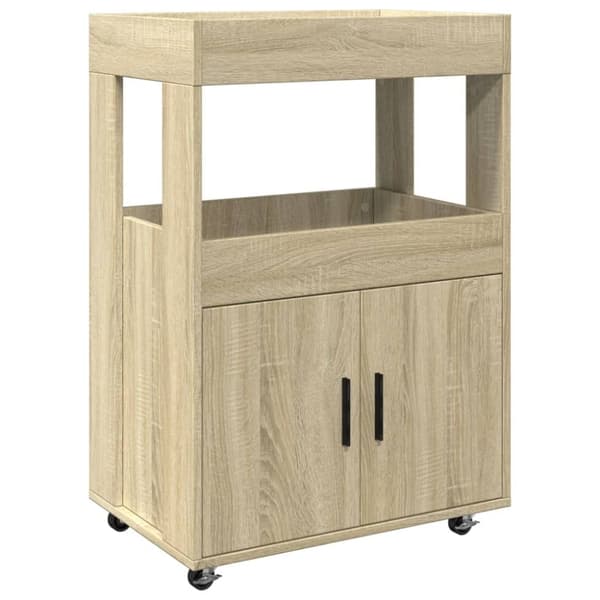 vidaXL Barvagn sonoma-ek 60x39,5x89 cm konstruerat trä
