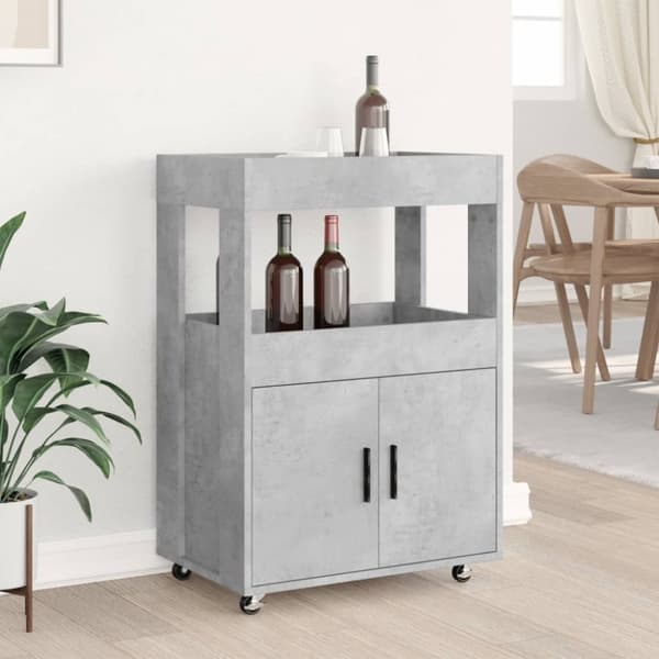 vidaXL Baarivaunu betoninharmaa 60x39,5x89 cm tekninen puu
