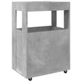 Pikkukuva 7 / 10: vidaXL Baarivaunu betoninharmaa 60x39,5x89 cm tekninen puu