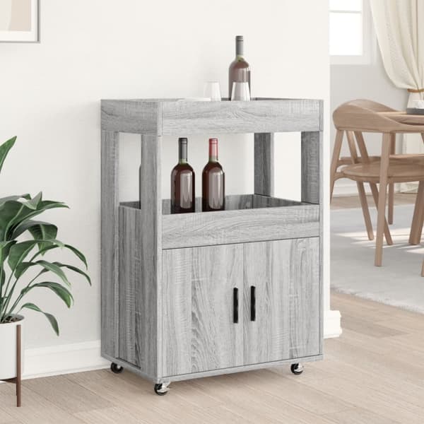 vidaXL barvogn 60x39,5x89 cm konstrueret træ grå sonoma-eg