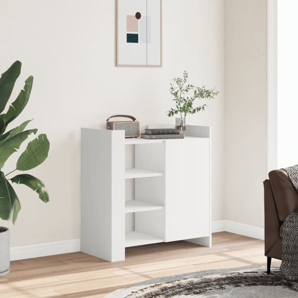 vidaXL Skjenk hvit 73,5x35x75 cm konstruert tre