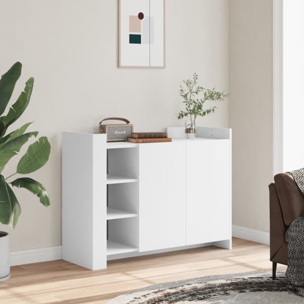 vidaXL Senkki valkoinen 100x35x75 cm tekninen puu