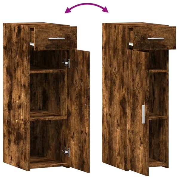 vidaXL Skjenk røkt eik 30x42,5x93 cm konstruert tre