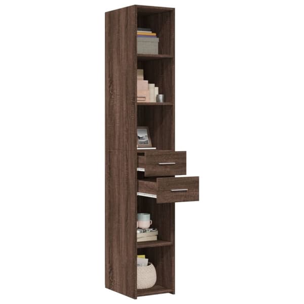vidaXL Hylle brun eik 30x42,5x185 cm konstruert tre