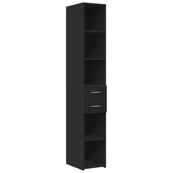 vidaXL Hylle svart 30x42,5x185 cm konstruert tre