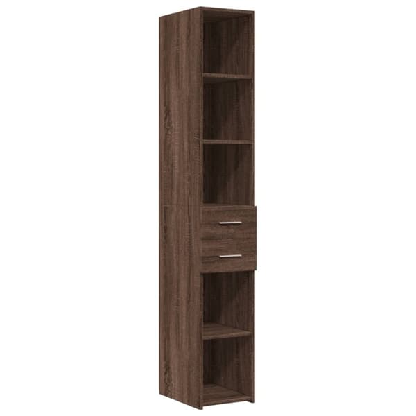 vidaXL Kaappi ruskea tammi 30x42,5x185 cm tekninen puu