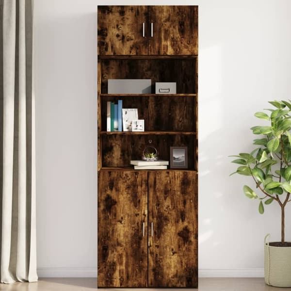 vidaXL Veggskap røkt eik 80x42,5x40 cm konstruert tre