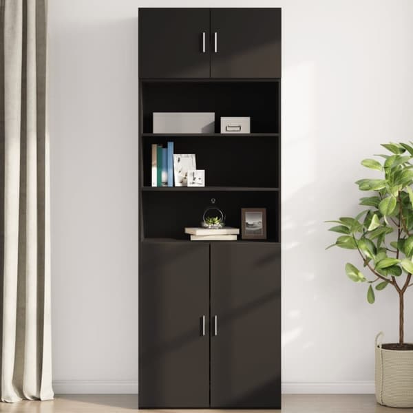 vidaXL Veggskap svart 80x42,5x40 cm konstruert tre