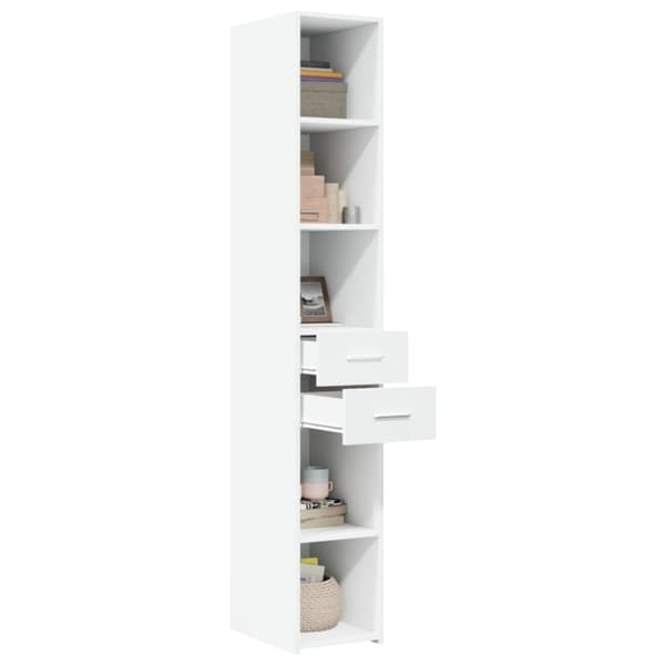 vidaXL Hylle hvit 30x42,5x185 cm konstruert tre
