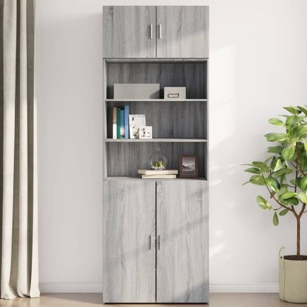 vidaXL vægskab 80x42,5x40 cm konstrueret træ grå sonoma-eg
