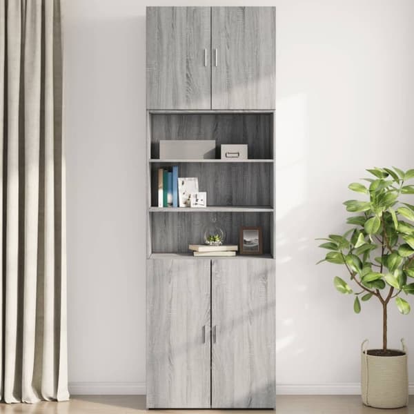 vidaXL vægskab 80x42,5x64 cm konstrueret træ grå sonoma-eg