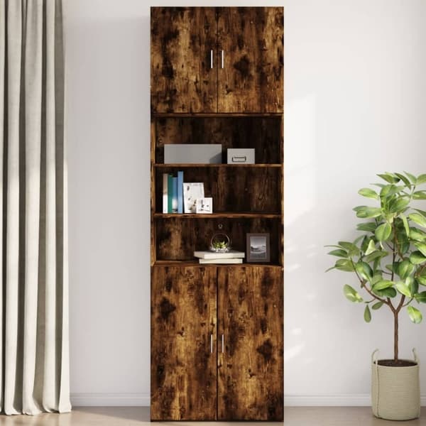 vidaXL vægskab 80x42,5x64 cm konstrueret træ røget egetræsfarve