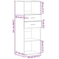 Miniatyrbillede 11 af 11: vidaXL højskab 45x42,5x124 cm konstrueret træ hvid