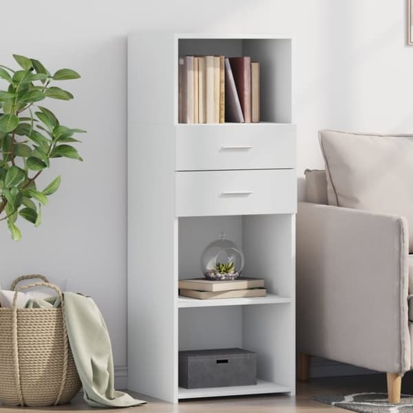 vidaXL højskab 45x42,5x124 cm konstrueret træ hvid