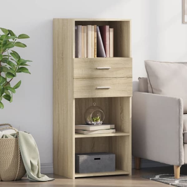 vidaXL højskab 50x42,5x124 cm konstrueret træ sonoma-eg