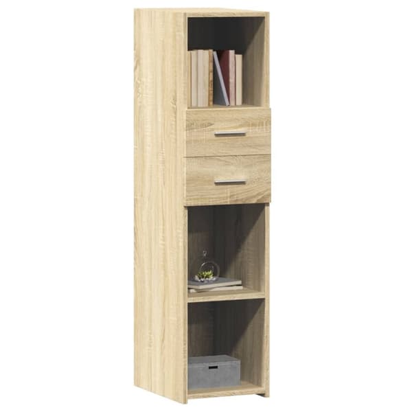 vidaXL højskab 30x42,5x124 cm konstrueret træ sonoma-eg