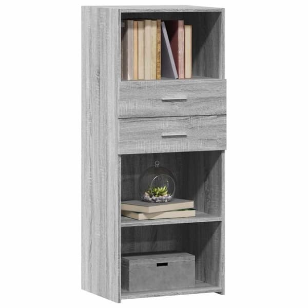 vidaXL højskab 50x42,5x124 cm konstrueret træ grå sonoma-eg