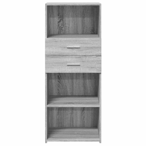 vidaXL højskab 50x42,5x124 cm konstrueret træ grå sonoma-eg