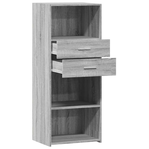 vidaXL højskab 50x42,5x124 cm konstrueret træ grå sonoma-eg