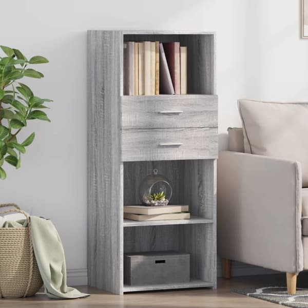 vidaXL højskab 50x42,5x124 cm konstrueret træ grå sonoma-eg