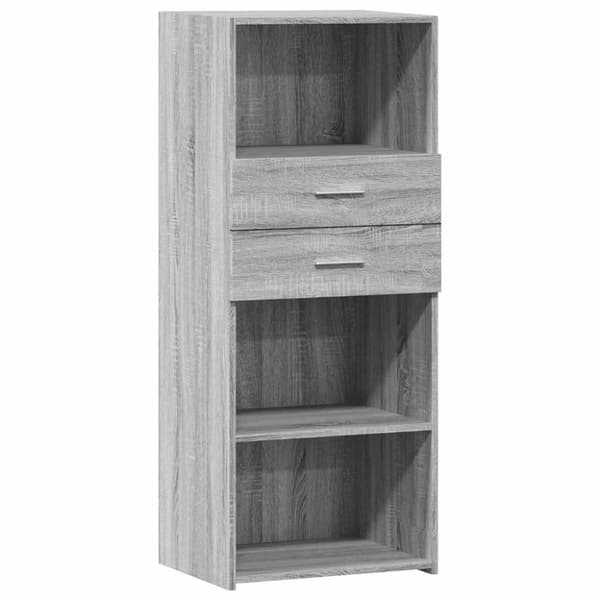 vidaXL højskab 50x42,5x124 cm konstrueret træ grå sonoma-eg