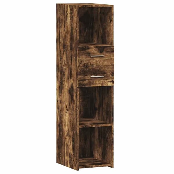 vidaXL højskab 30x42,5x124 cm konstrueret træ røget egetræsfarve