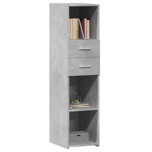 vidaXL højskab 30x42,5x124 cm konstrueret træ betongrå
