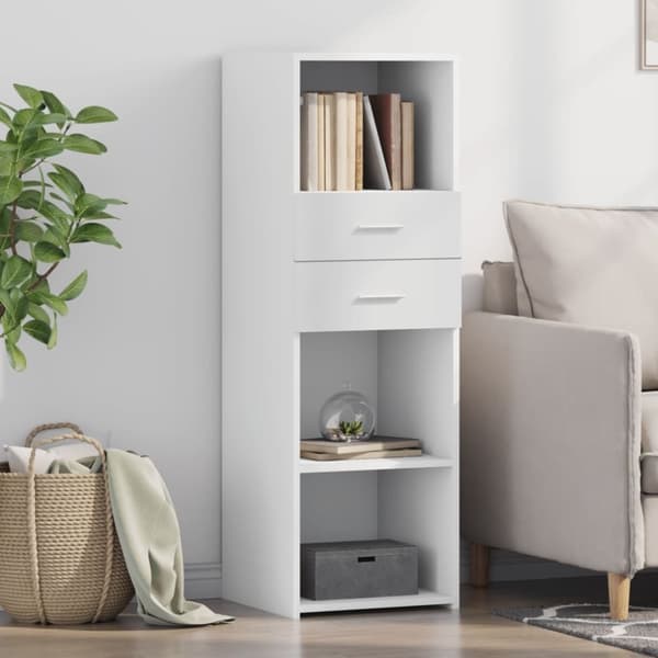 vidaXL højskab 40x42,5x124 cm konstrueret træ hvid