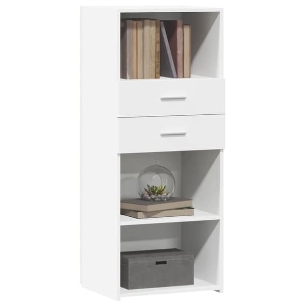 vidaXL højskab 50x42,5x124 cm konstrueret træ hvid