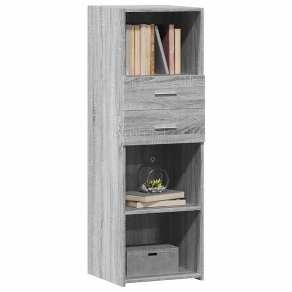 vidaXL højskab 40x42,5x124 cm konstrueret træ grå sonoma-eg