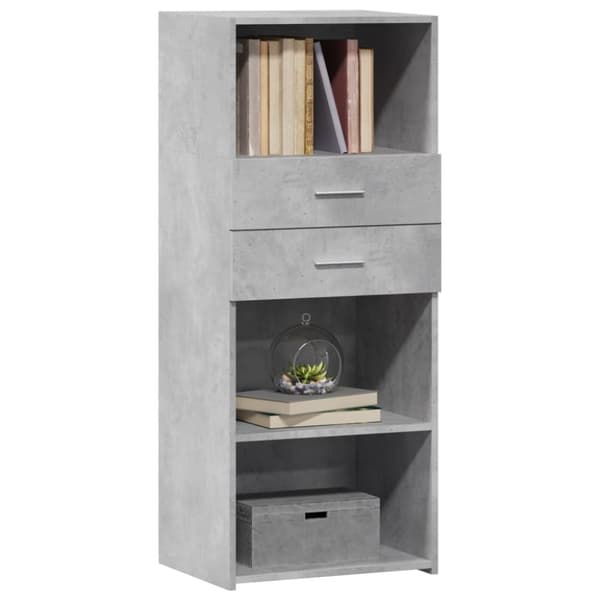 vidaXL højskab 50x42,5x124 cm konstrueret træ betongrå